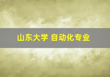 山东大学 自动化专业